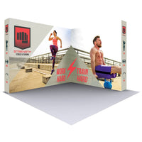 Load image into Gallery viewer, 10 ft L-Shape Lumiere Light Wall Configuration B Single-Sided (Graphic Package) - Print Banners NYC
