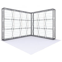 Load image into Gallery viewer, 10 ft L-Shape Lumiere Light Wall Configuration B Single-Sided (Graphic Package) - Print Banners NYC
