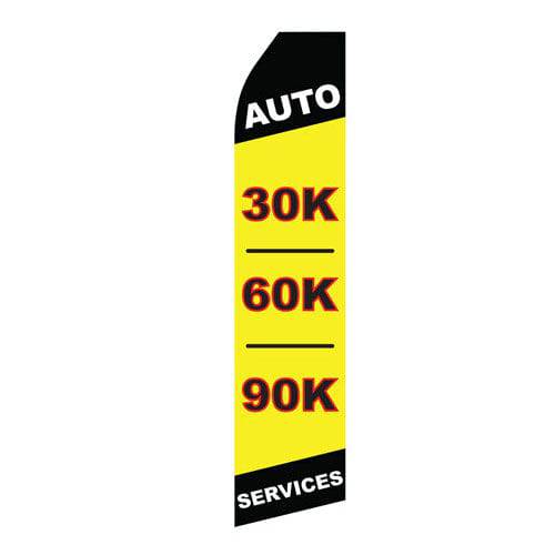Auto 30K 60K 90K Services Econo Stock Flag - PrintBanners