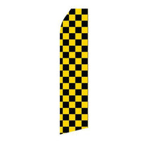 Load image into Gallery viewer, Black and Yellowed Checkered Econo Stock Flag - Print Banners NYC
