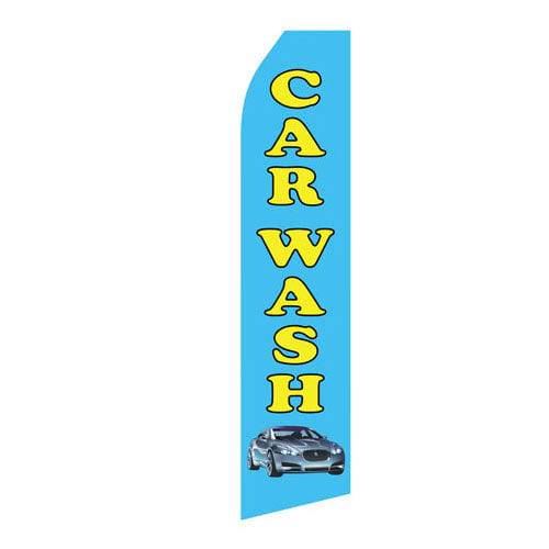 Blue Car Wash Econo Stock Flag - Print Banners NYC