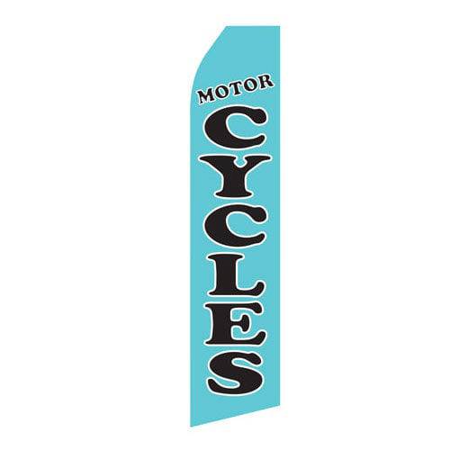 Blue Motorcycle Econo Stock Flag - Print Banners NYC