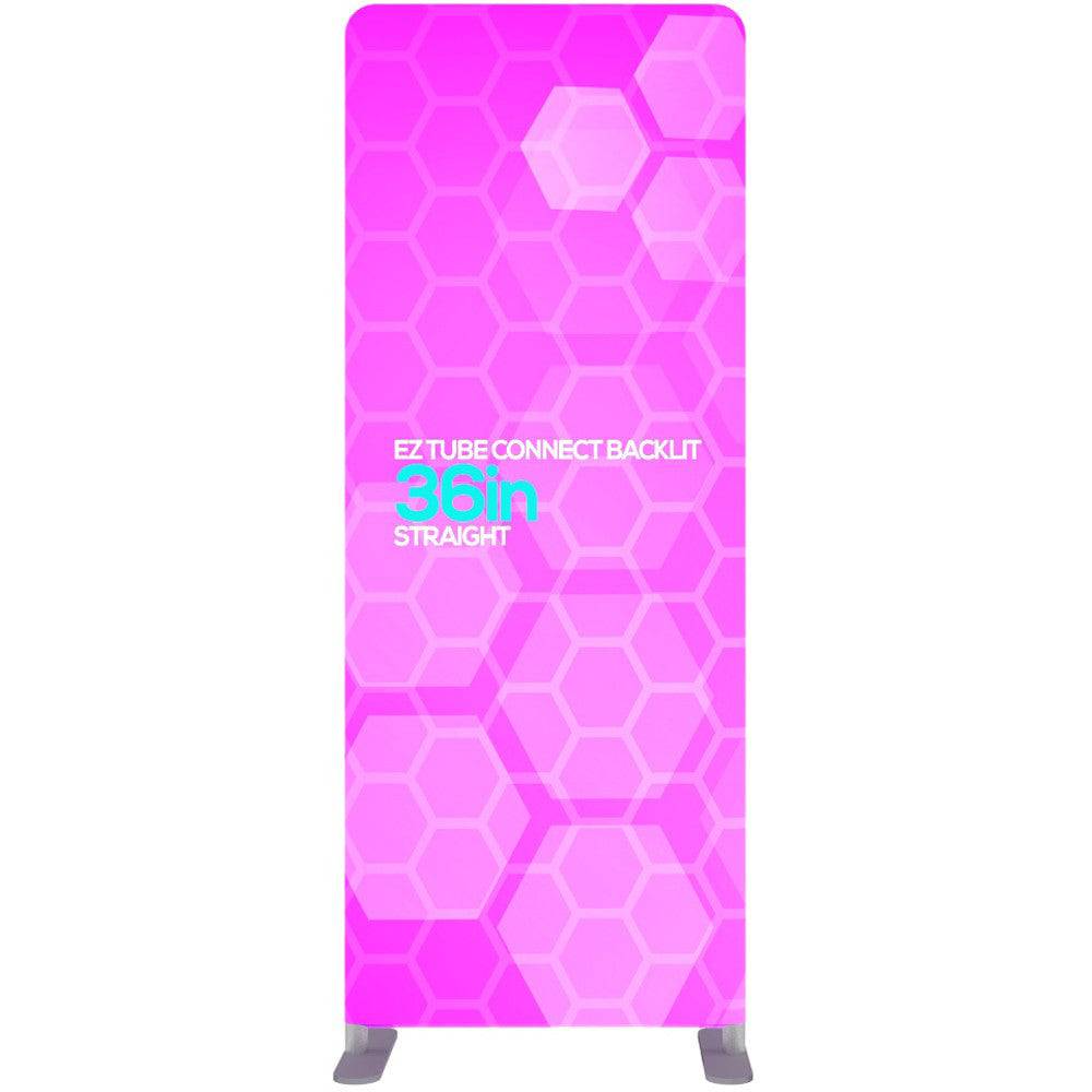 3 ft. EZ Tube Connect Straight Top Backlit Single-Sided White Back Fabric (Graphic Only) - Print Banners NYC