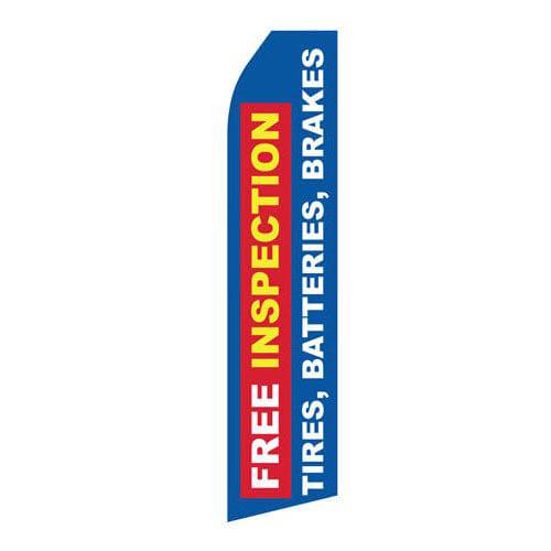 Free Inspection for Tires Brakes Batteries Econo Stock Flag - Print Banners NYC