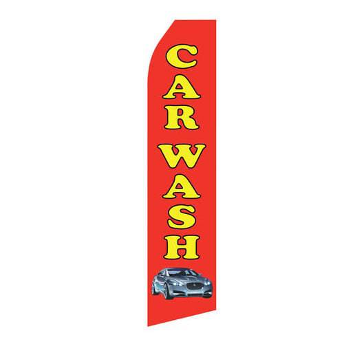 Red Car Wash Econo Stock Flag - Print Banners NYC
