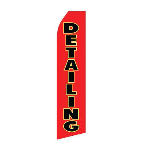 Red Detailing Service Econo Stock Flag - Print Banners NYC