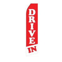Load image into Gallery viewer, Red and White Drive In Econo Stock Flag - Print Banners NYC
