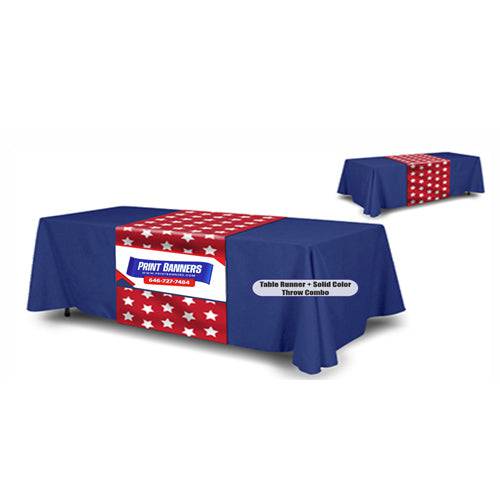 Table Runner + Solid Color Throw Combo - Print Banners NYC